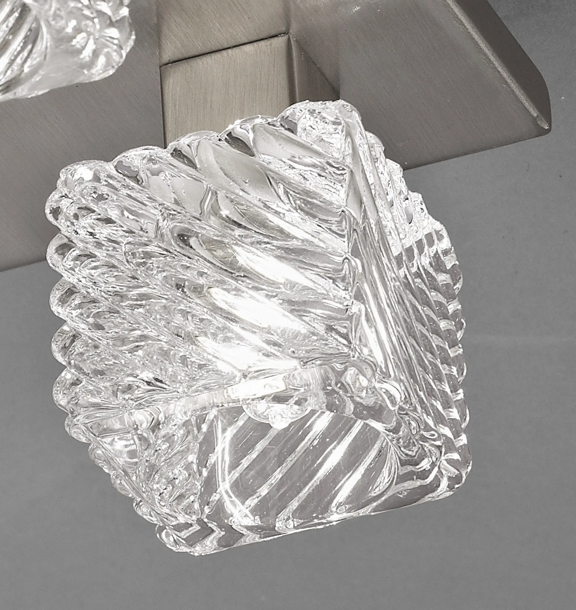 Accor Glass Square Ceiling Flush 5 Light Satin Nickel D0163  Deco Accor